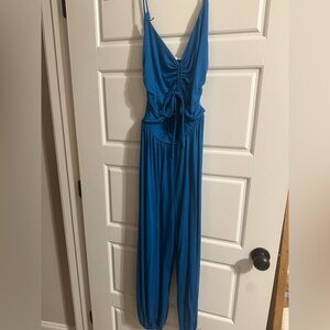 Cut Out Blue Jumpsuit